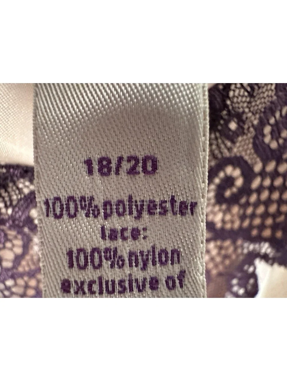 Cacique Luxurious Satin Beige Chemise Dark Purple Lace Contrast Size 18/ 20 EUC.